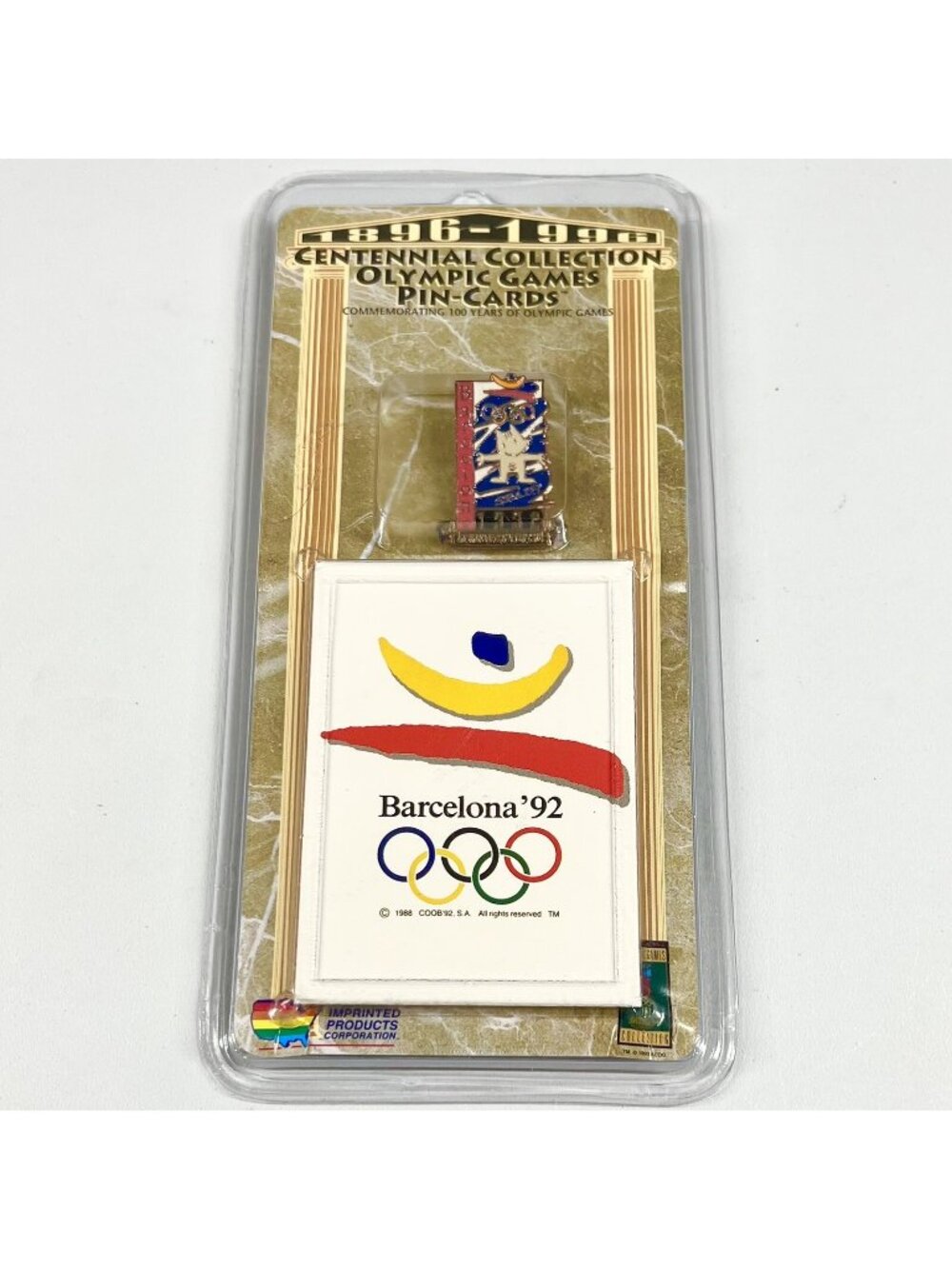 NEW 1996 Centennial Collection Olympic Games Pin on Card Sealed Barcelona 1992
